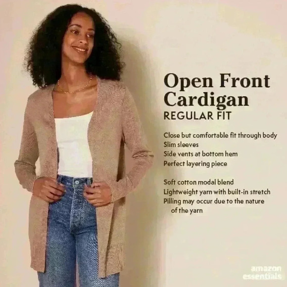 Red cardigan lightweight Amazon Essentials Size Large worn once.item# 2J - Picture 6 of 9